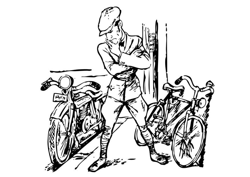 motorcykel och cykel Målarbild motorcykel och cykel
