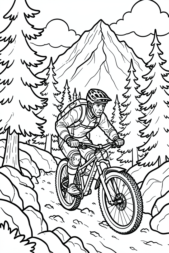 Målarbild mountainbiker 