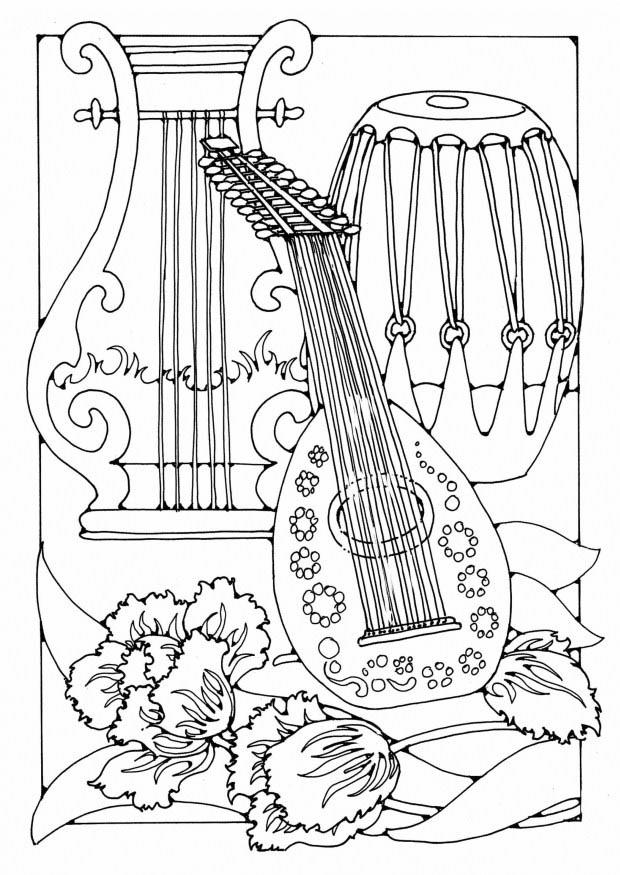 musikinstrument Målarbild musikinstrument