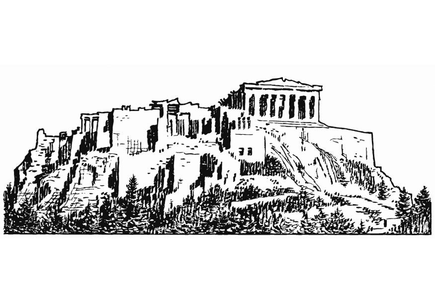 Målarbild akropolis