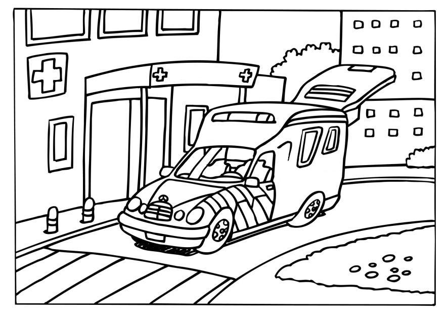 Målarbild ambulans