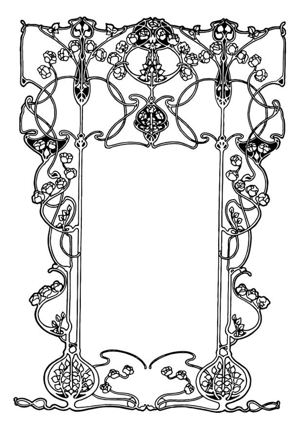 Målarbild art nouveau ram
