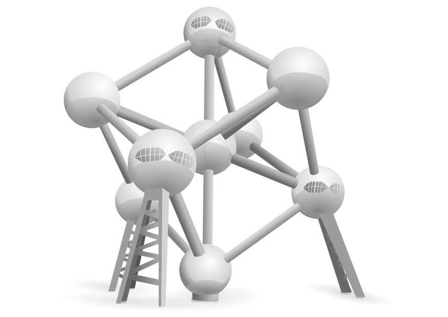 Målarbild atomium - belgien