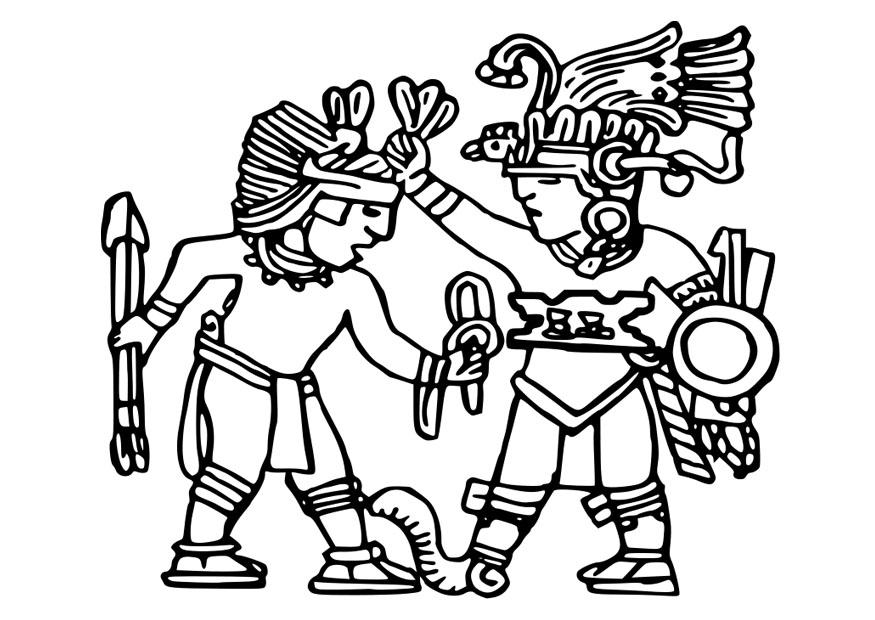 Målarbild aztekiska muralmA¥lningar