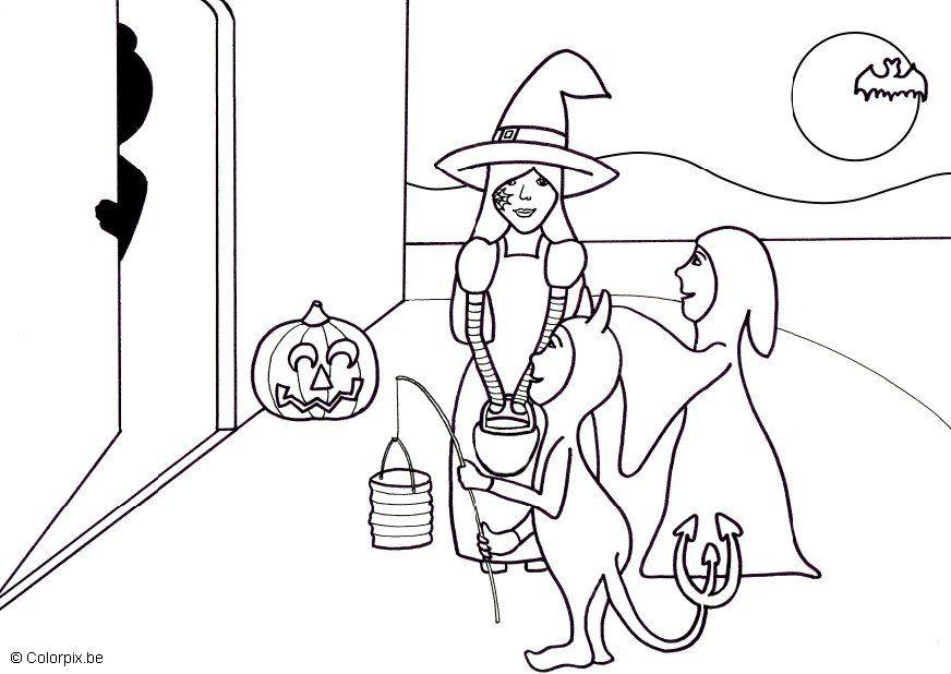 Målarbild bus eller godis pA¥ halloween 