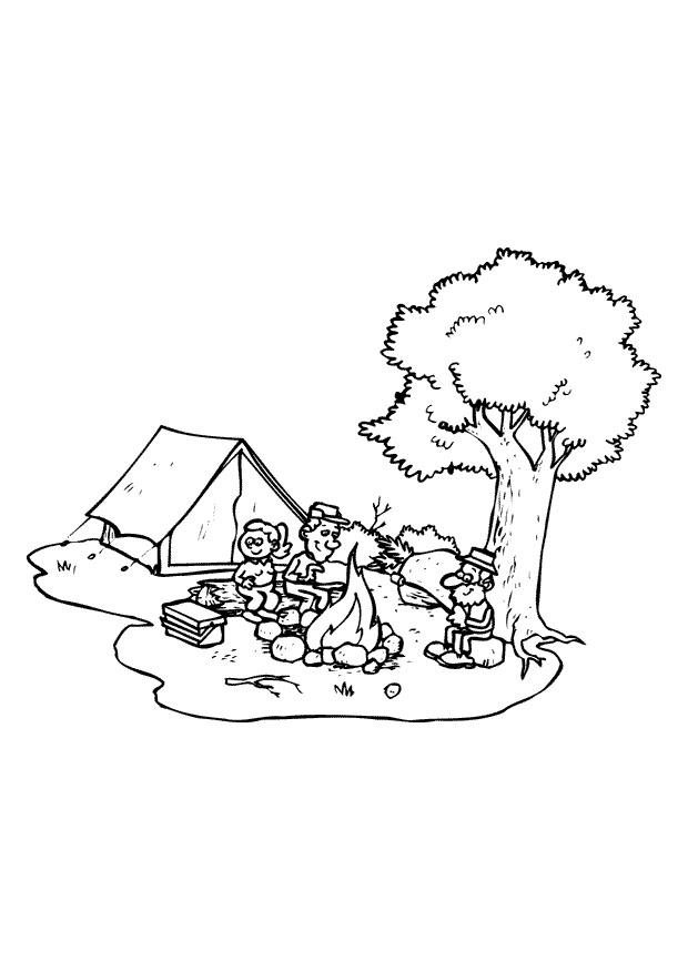 Målarbild camping