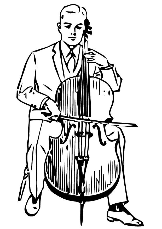 Målarbild cello