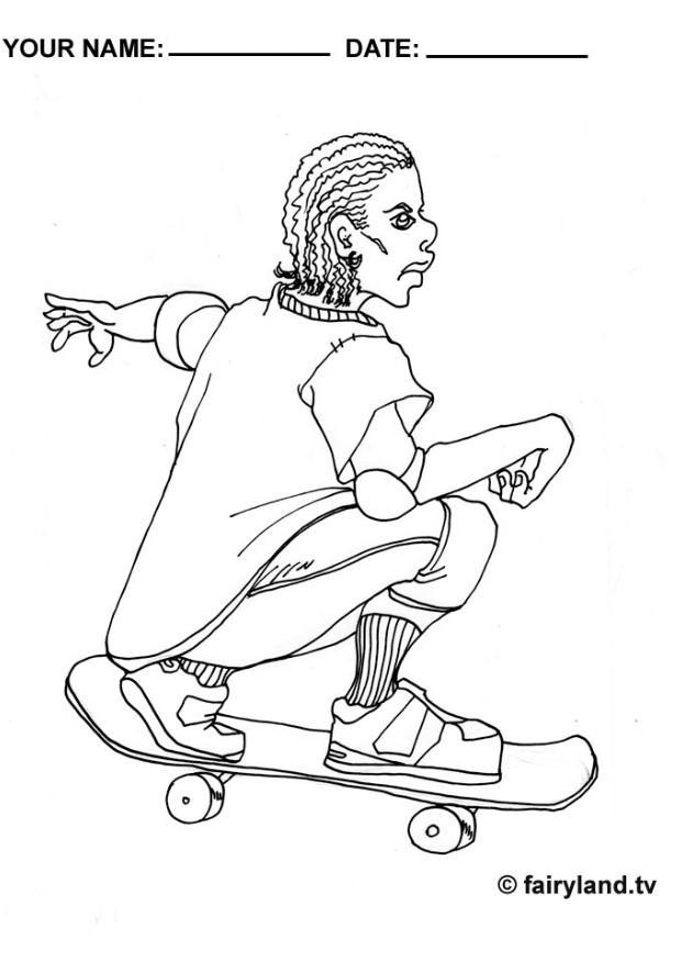 Målarbild cool skatare