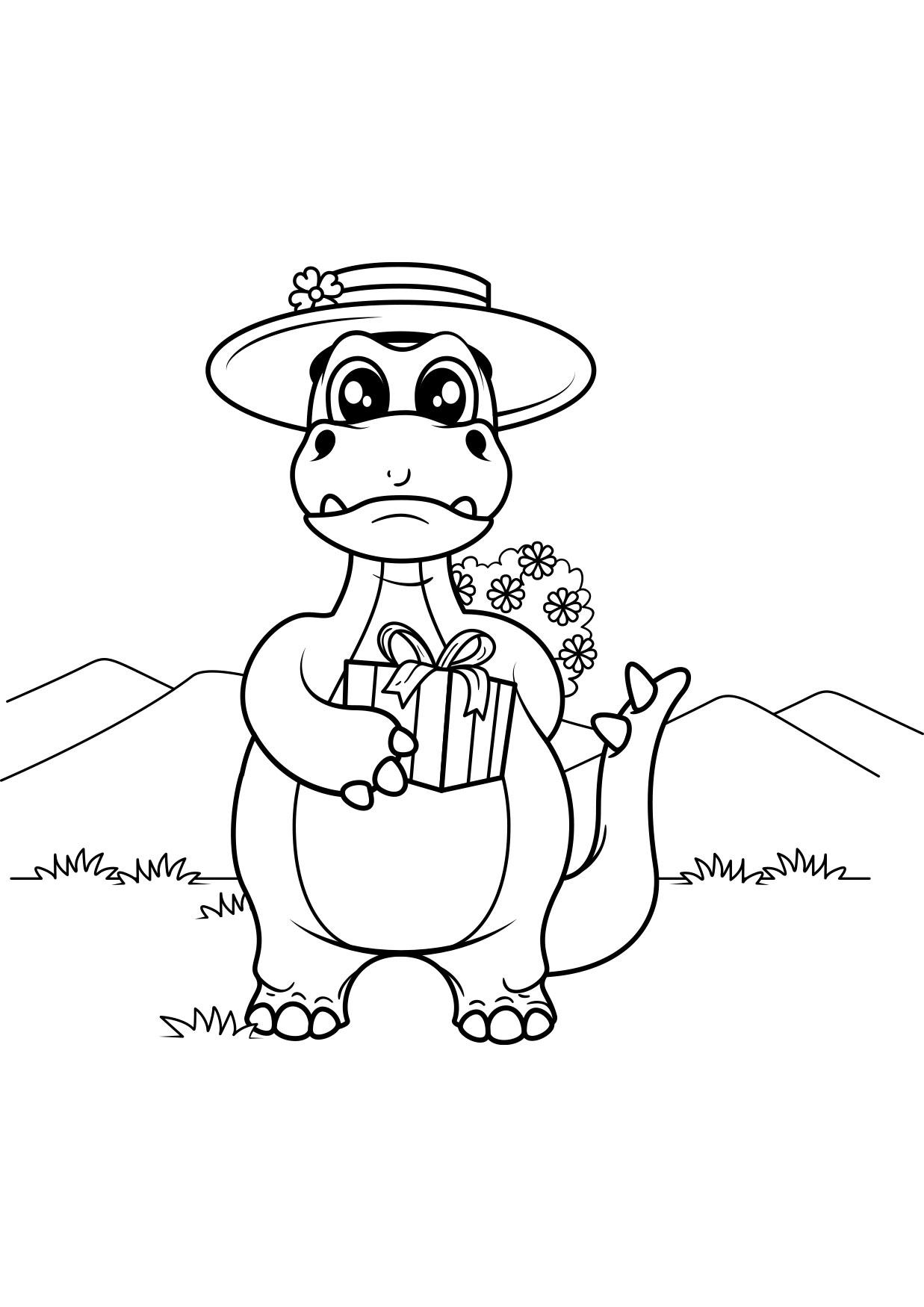 Målarbild dinosaurie med gA¥va