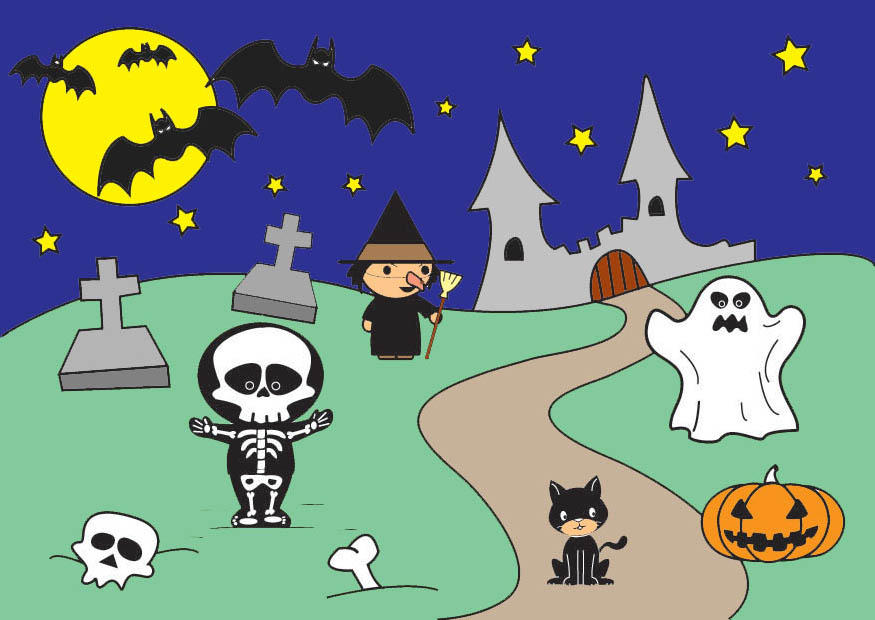 Målarbild halloween