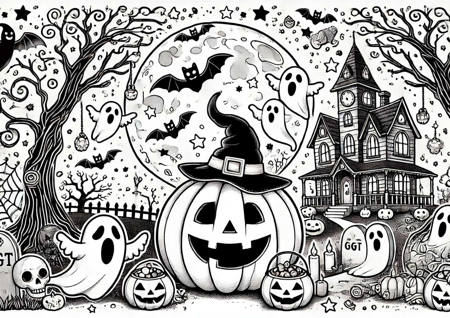 Målarbild halloween skrA¤ck