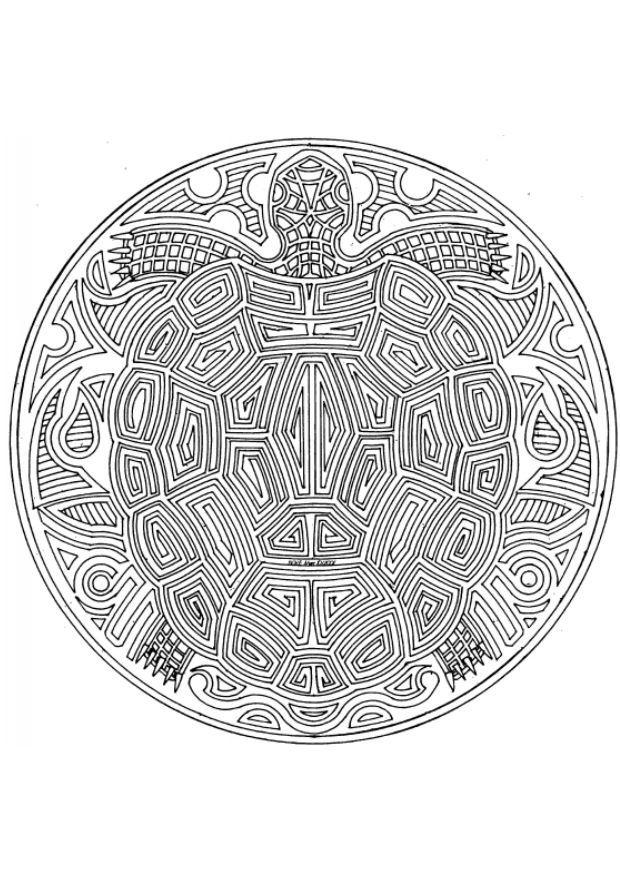 Målarbild havsskA¶ldpadda - mandala