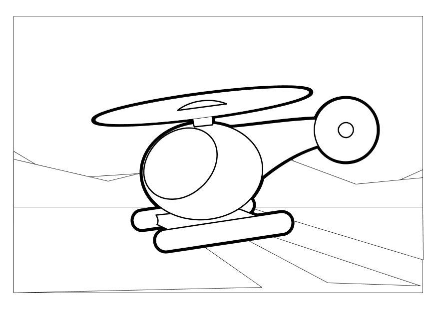 Målarbild helikopter