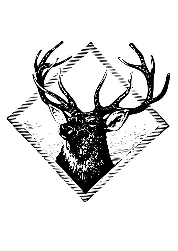 Målarbild hjorthorn