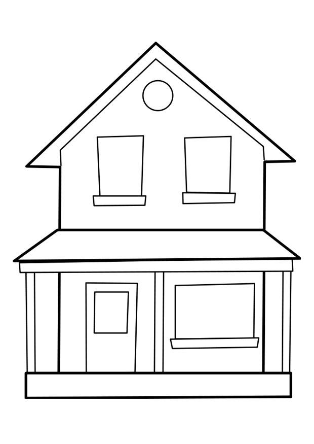 Målarbild hus