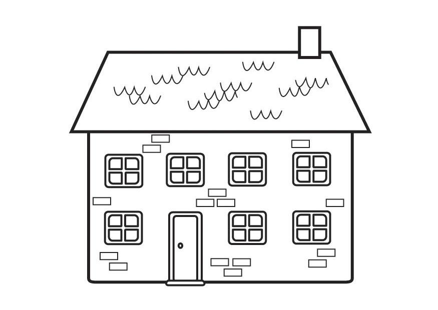 Målarbild hus