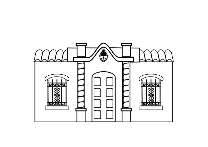 Målarbild hus