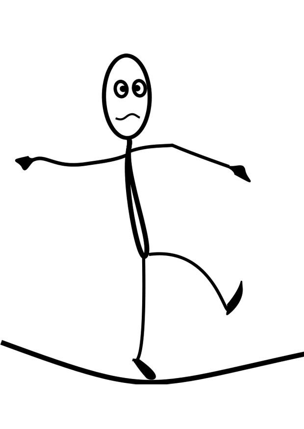 Målarbild lindansare