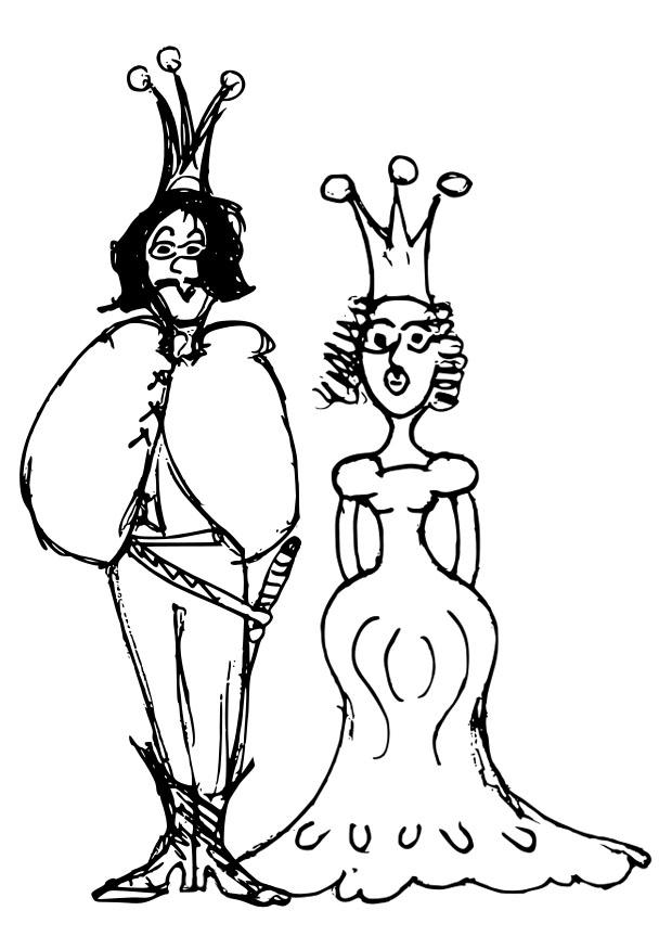 Målarbild prins och prinsessa