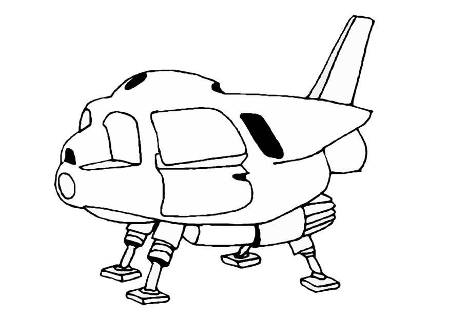 Målarbild rymdskepp