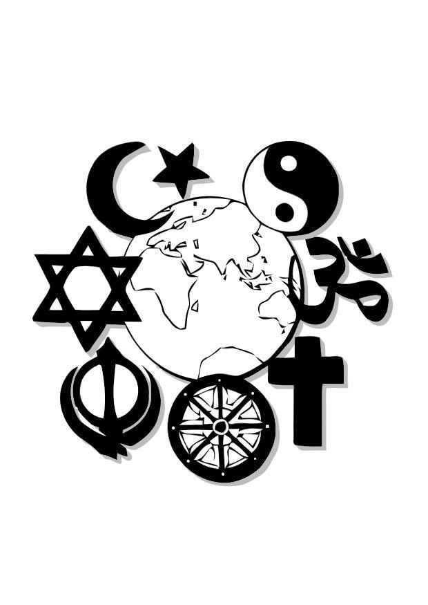 Målarbild vA¤rldsreligionerna