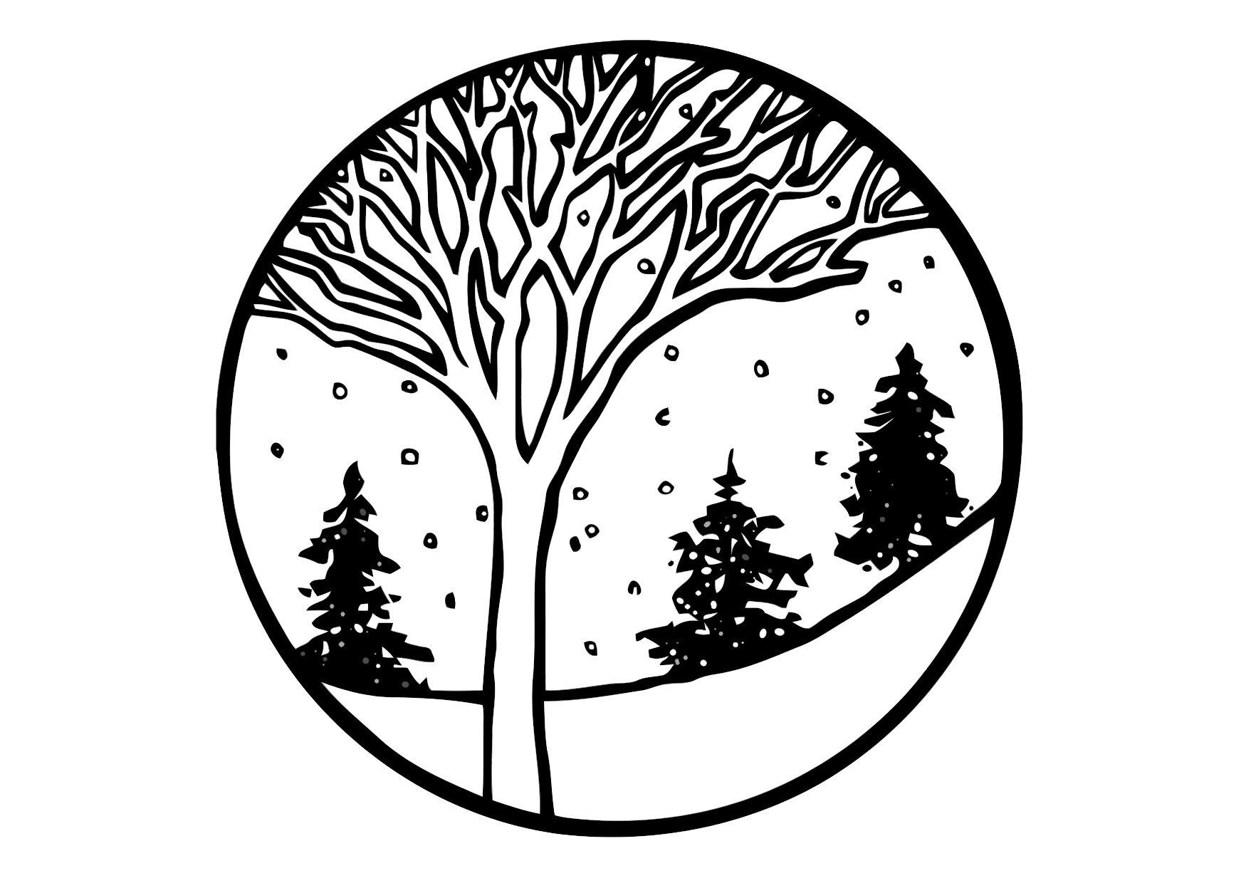 Målarbild vinter