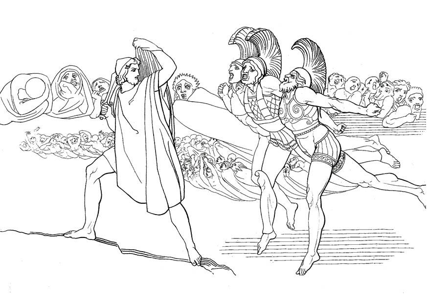 Målarbild odysseus i underjorden