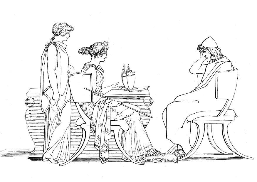 Målarbild odysseus och circe