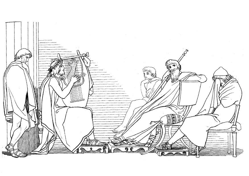odysseus och demodocus Målarbild odysseus och demodocus