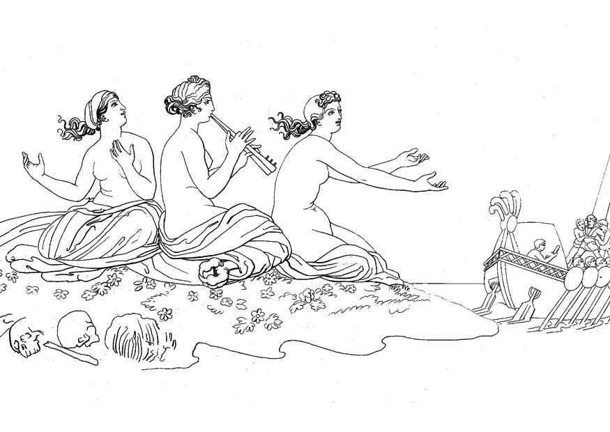 odysseus - sirenerna Målarbild odysseus - sirenerna