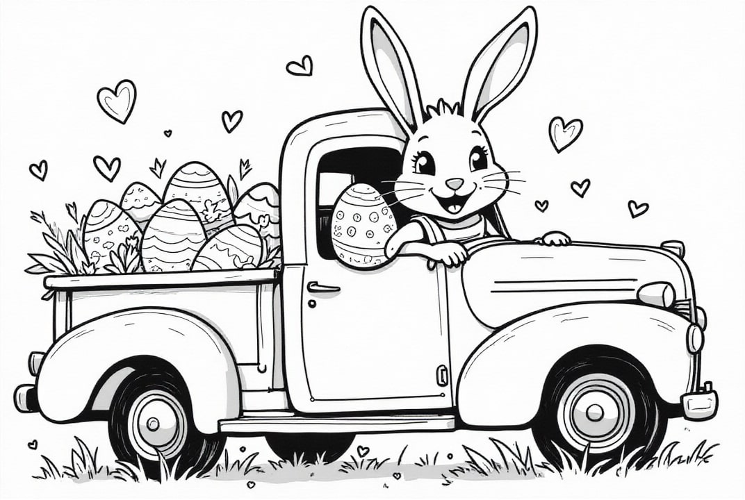 pA¥skharen i lastbilen Målarbild pA¥skharen i lastbilen