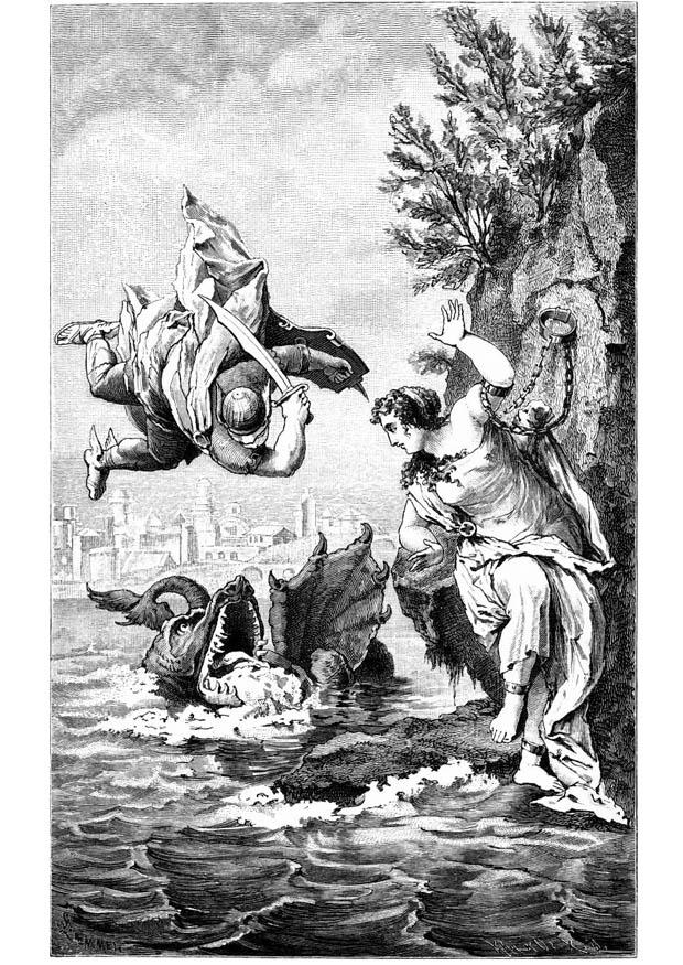 Målarbild perseus och andromeda