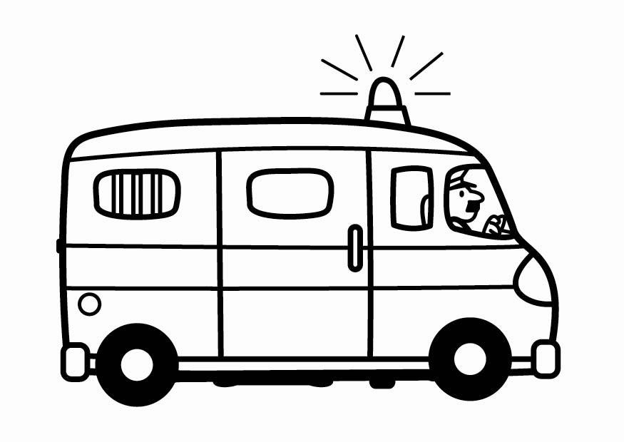 polisbuss Målarbild polisbuss