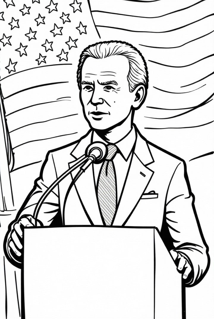 president biden hA¥ller ett tal Målarbild president biden hA¥ller ett tal