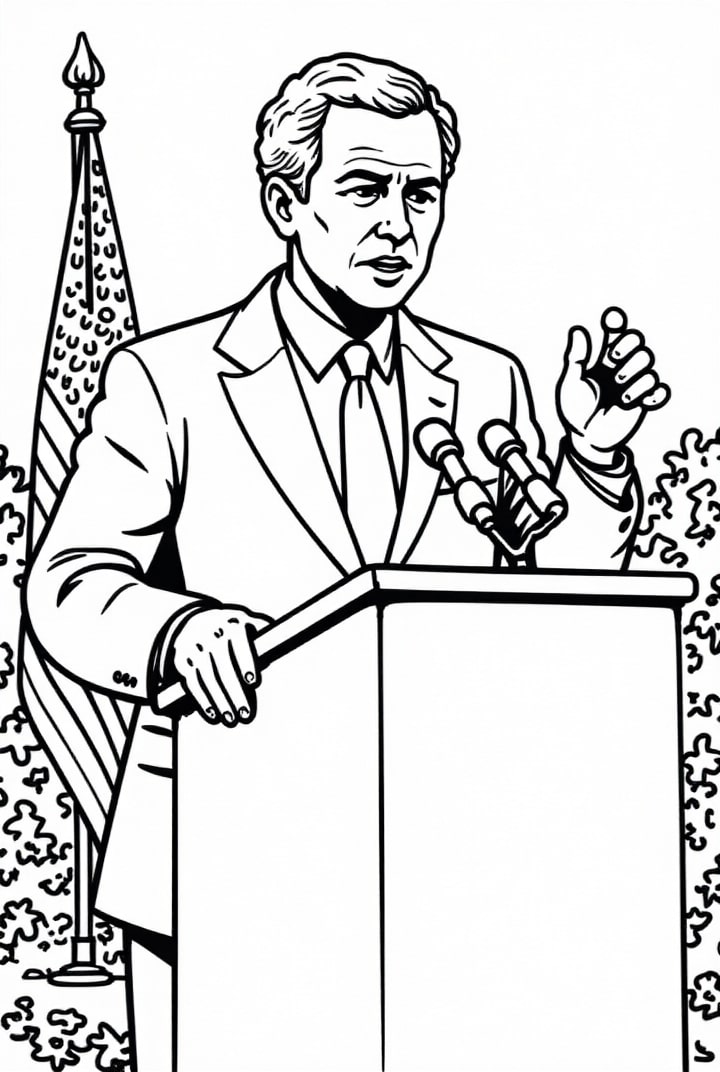 president george w. bush Målarbild president george w. bush