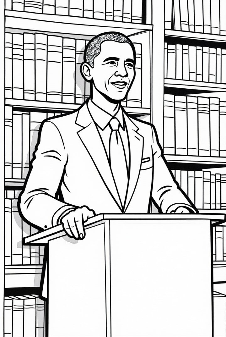 president obama hA¥ller en fA¶relA¤sning Målarbild president obama hA¥ller en fA¶relA¤sning