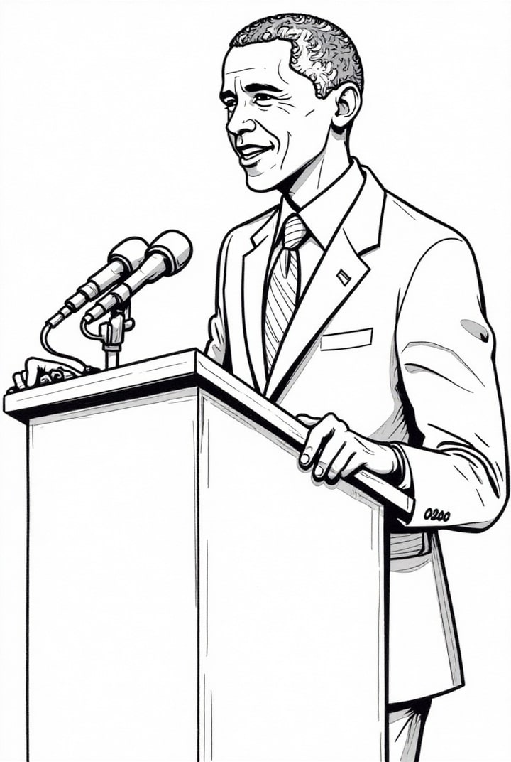 president obama hA¥ller ett tal Målarbild president obama hA¥ller ett tal