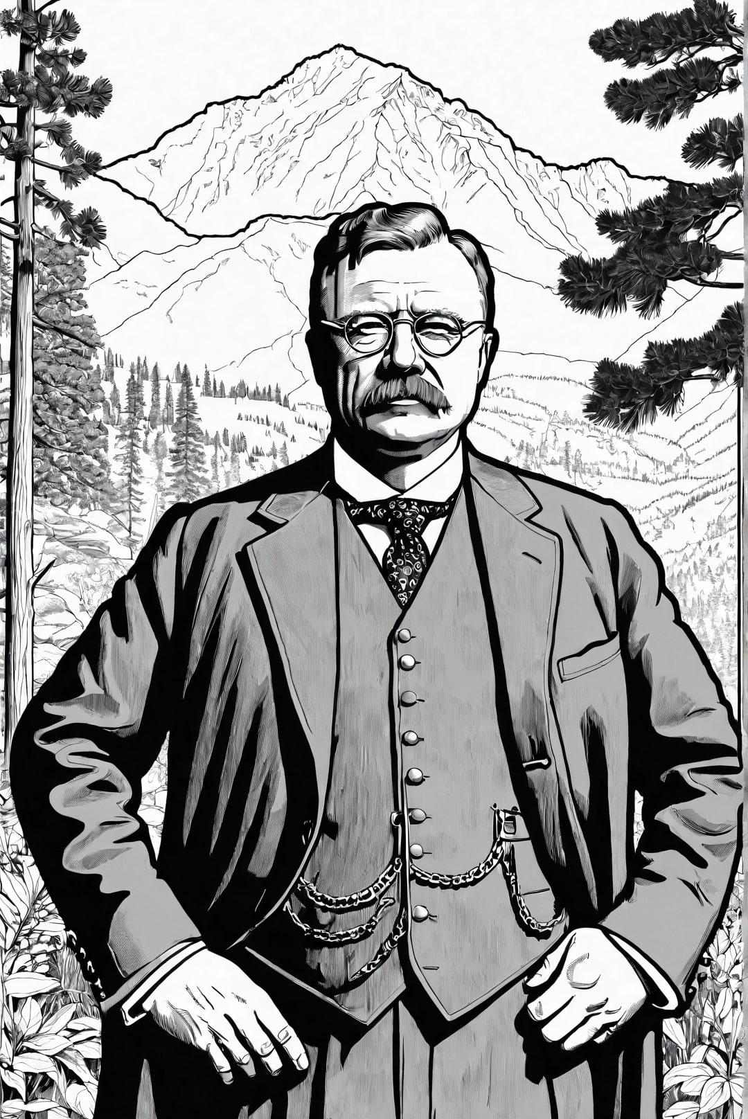 president theodore roosevelt i en naturpark Målarbild president theodore roosevelt i en naturpark