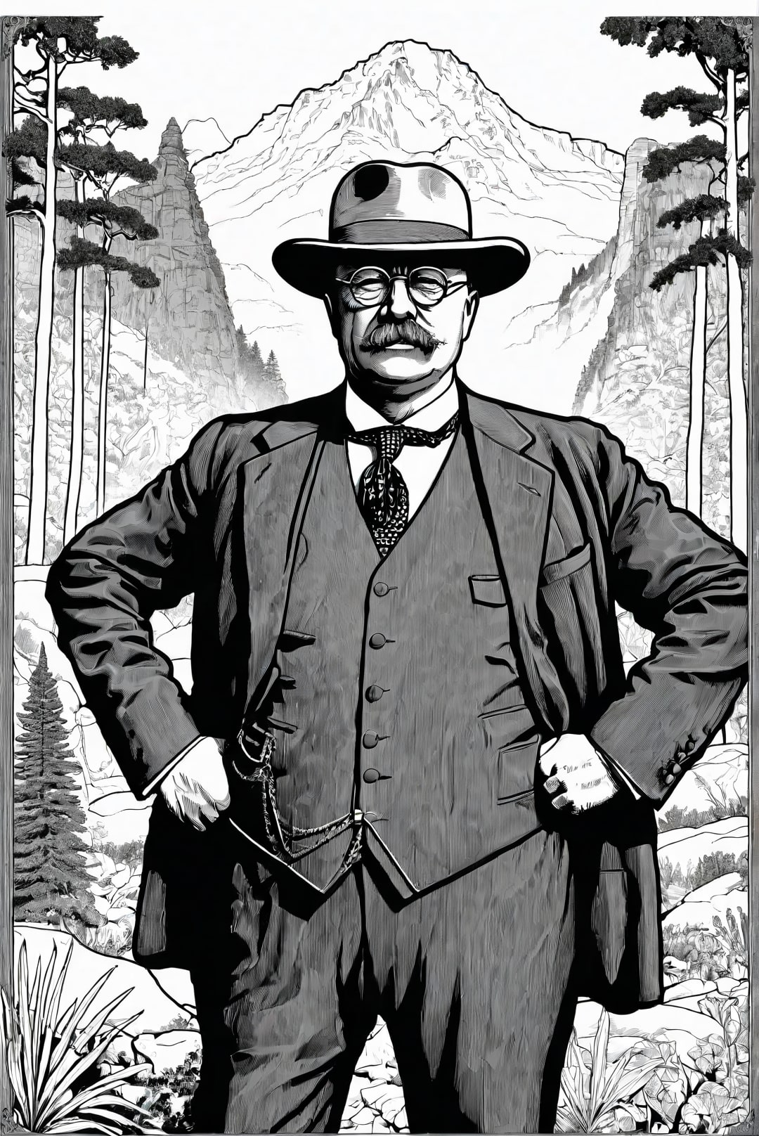 president theodore roosevelt i en naturpark Målarbild president theodore roosevelt i en naturpark