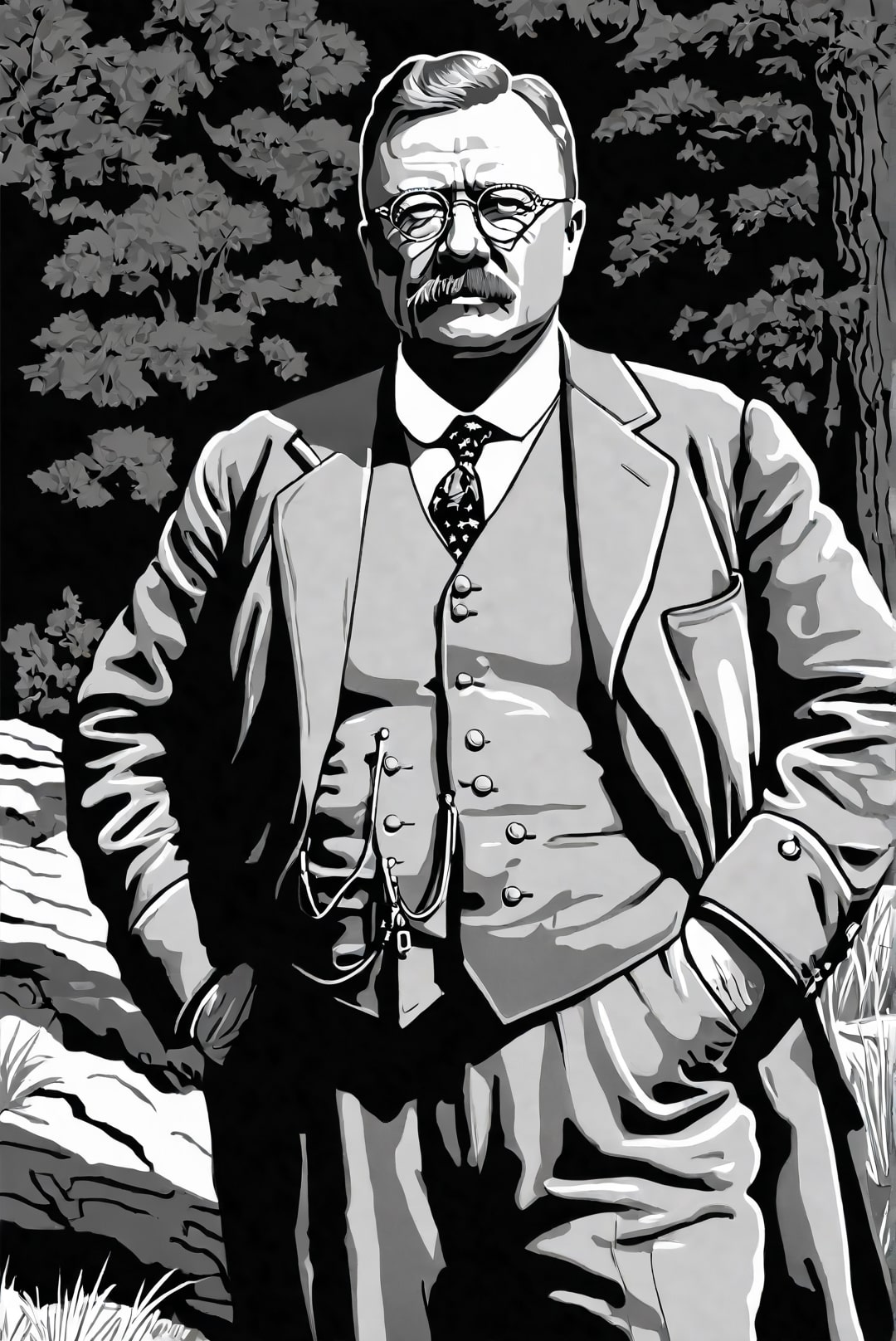 president theodore roosevelt i naturen Målarbild president theodore roosevelt i naturen