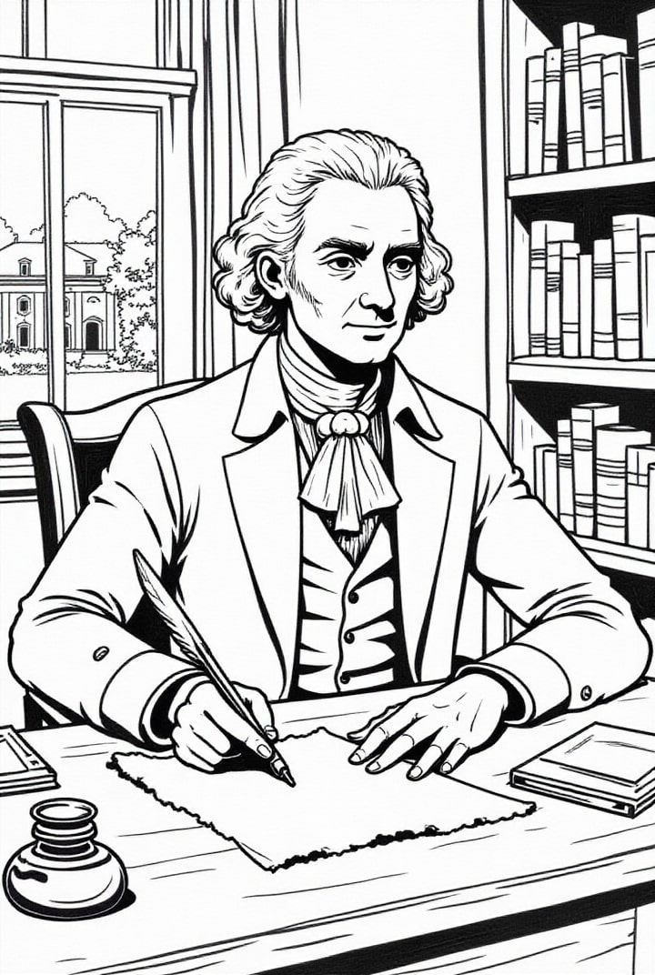 president thomas jefferson Målarbild president thomas jefferson
