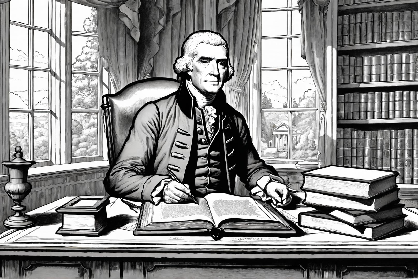 president thomas jefferson Målarbild president thomas jefferson