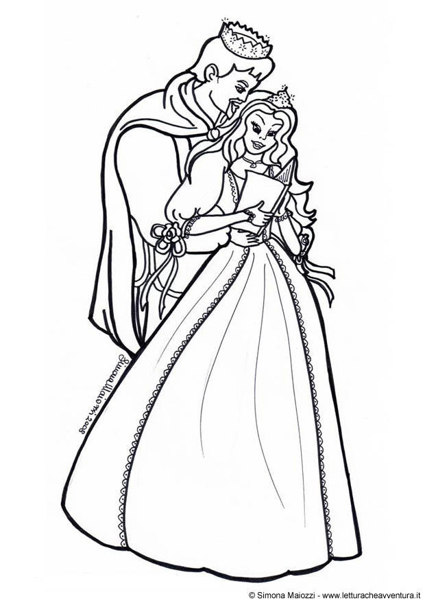 Målarbild prins och prinsessa