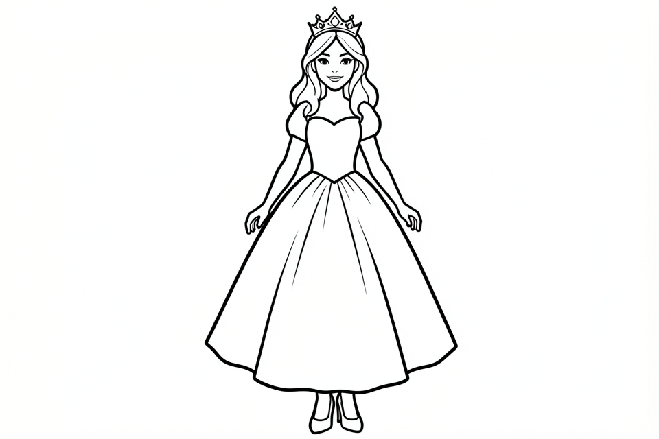 prinsessa med en liten krona Målarbild prinsessa med en liten krona