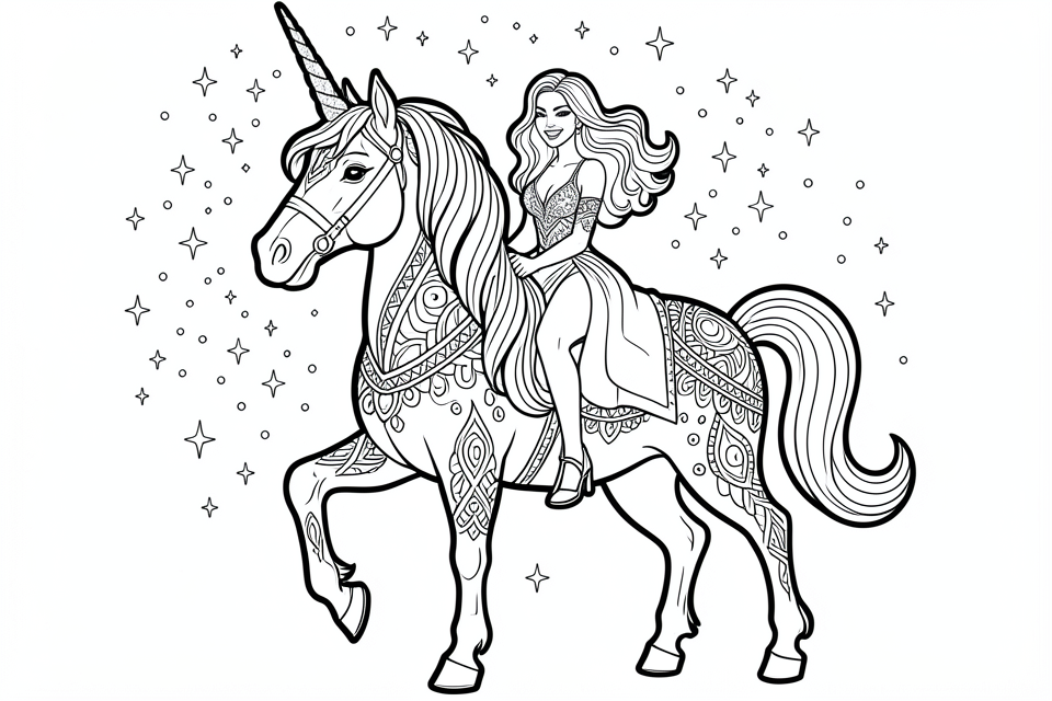 prinsessa pA¥ en enhA¶rning Målarbild prinsessa pA¥ en enhA¶rning