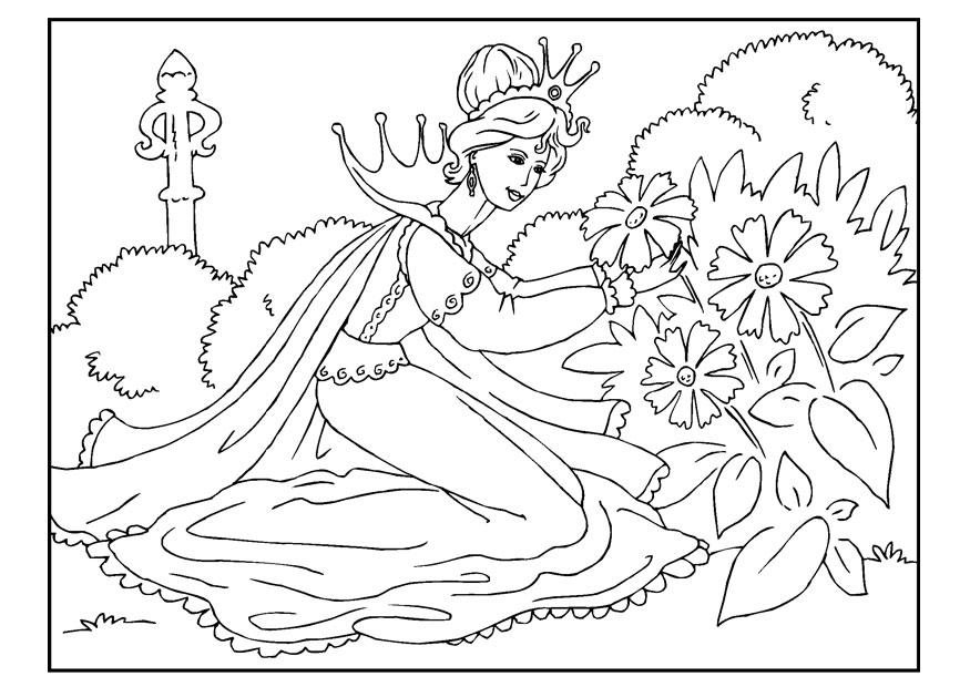 prinsessa som plockar blommor Målarbild prinsessa som plockar blommor