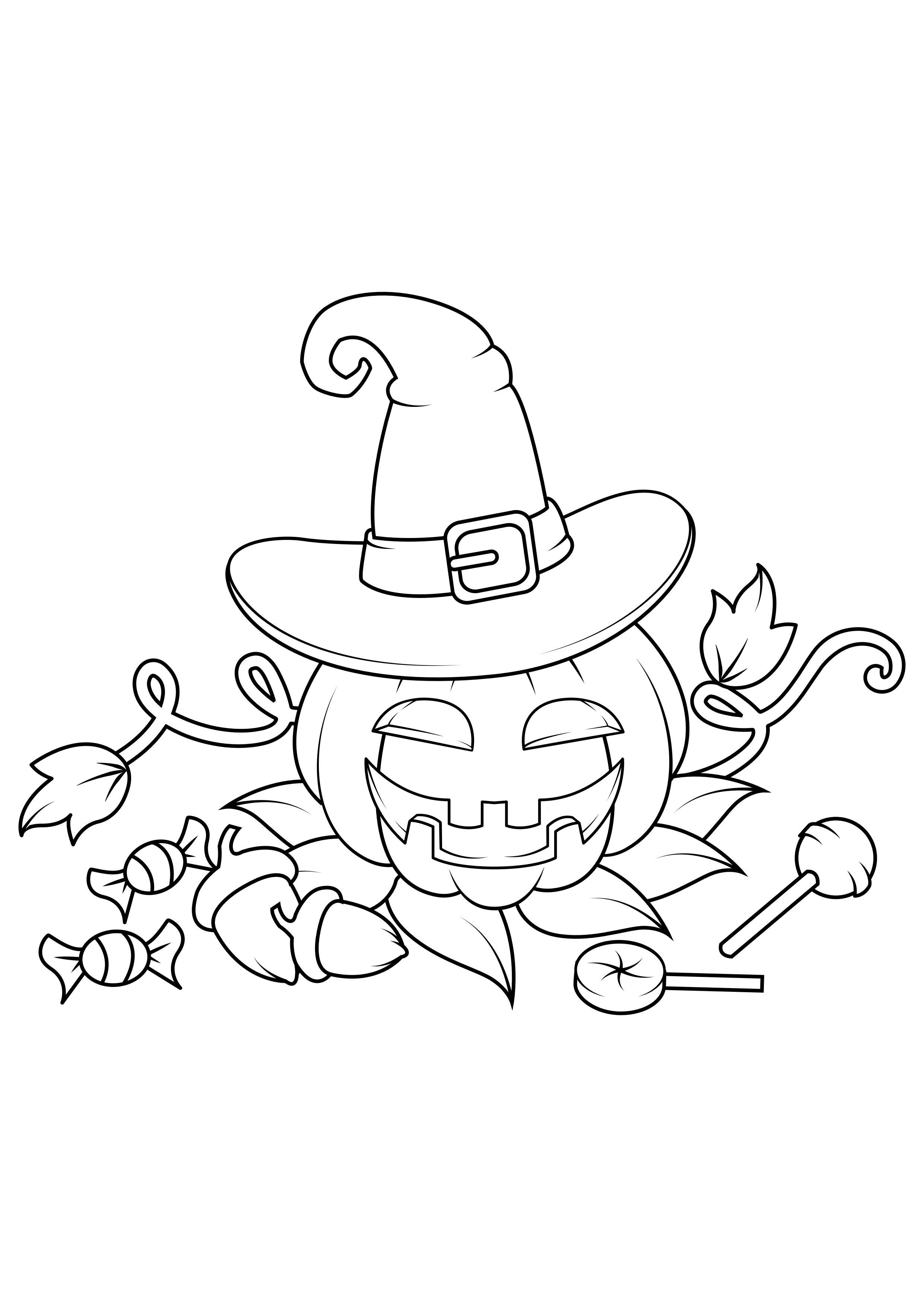 pumpa med hatt Målarbild pumpa med hatt