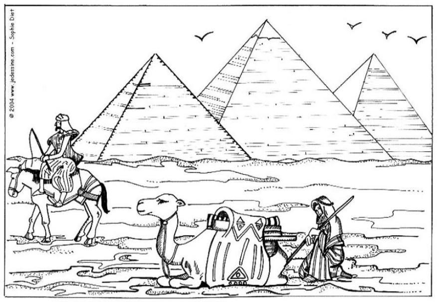 Målarbild pyramiderna i giza