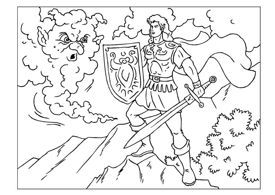 Målarbild riddare