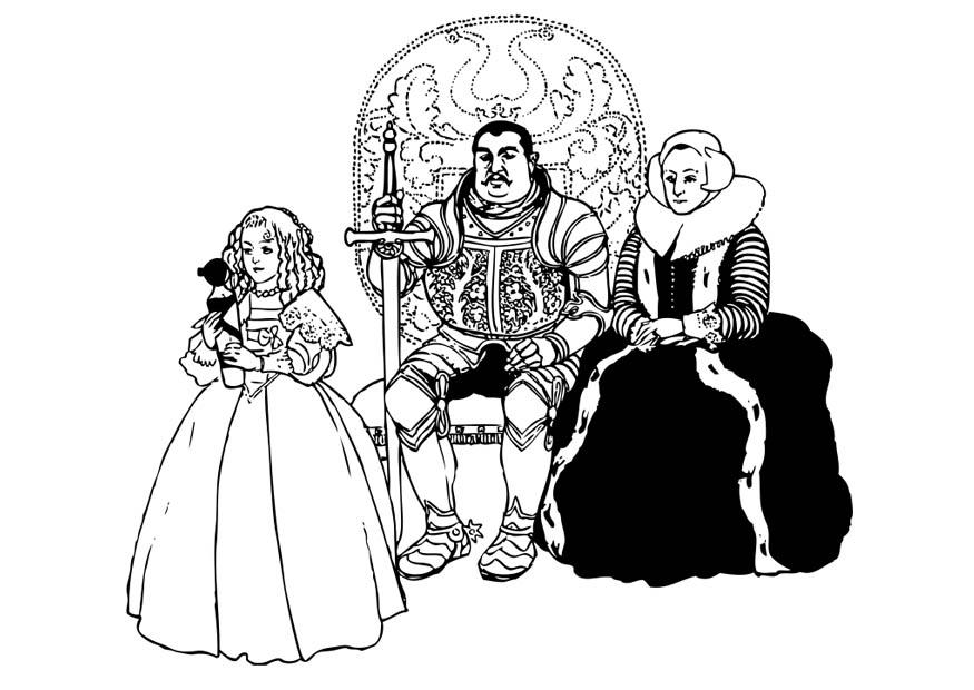 Målarbild riddare och familj